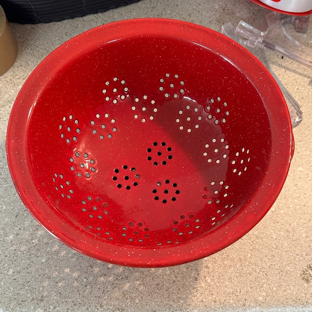Vibrant Red Kitchen Colander